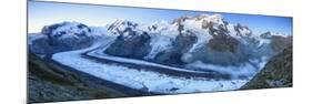 Panoramic view of Mount Rosa Massif and its glacier at dusk Zermatt Pennine Alps Canton of Valais S-ClickAlps-Mounted Photographic Print