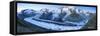 Panoramic view of Mount Rosa Massif and its glacier at dusk Zermatt Pennine Alps Canton of Valais S-ClickAlps-Framed Stretched Canvas