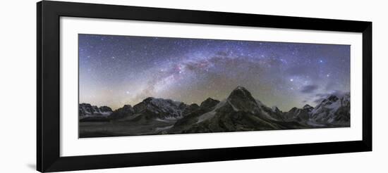 Panoramic View of Mt. Everest, Khumbu Glacier, Nuptse and Pumori Mountains in Nepal-Stocktrek Images-Framed Photographic Print