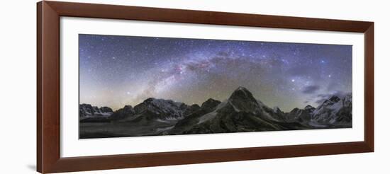 Panoramic View of Mt. Everest, Khumbu Glacier, Nuptse and Pumori Mountains in Nepal-Stocktrek Images-Framed Photographic Print