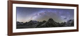 Panoramic View of Mt. Everest, Khumbu Glacier, Nuptse and Pumori Mountains in Nepal-Stocktrek Images-Framed Photographic Print