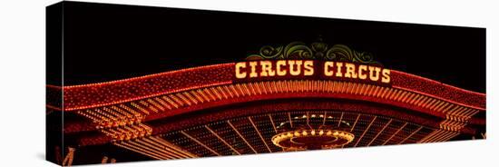 Panoramic View of Neon Lights of Circus Circus Casino, Las Vegas, Nv-null-Stretched Canvas