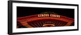 Panoramic View of Neon Lights of Circus Circus Casino, Las Vegas, Nv-null-Framed Photographic Print