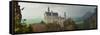Panoramic View of Neuschwanstein Castle in Bavarian Alps, Germany-auris-Framed Stretched Canvas