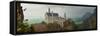 Panoramic View of Neuschwanstein Castle in Bavarian Alps, Germany-auris-Framed Stretched Canvas