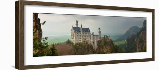 Panoramic View of Neuschwanstein Castle in Bavarian Alps, Germany-auris-Framed Photographic Print