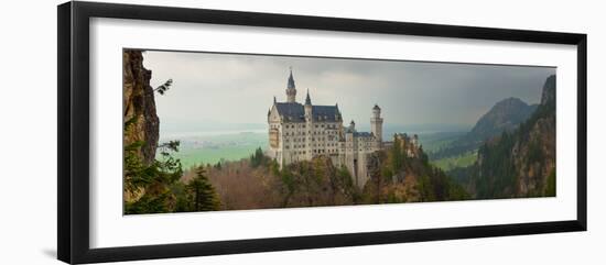Panoramic View of Neuschwanstein Castle in Bavarian Alps, Germany-auris-Framed Photographic Print
