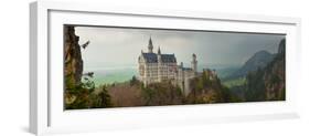 Panoramic View of Neuschwanstein Castle in Bavarian Alps, Germany-auris-Framed Photographic Print