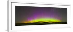 Panoramic View of Northern Lights on the Horizon, Saskatchewan, Canada-null-Framed Photographic Print