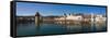 Panoramic View of Old Town Lucerne-George Oze-Framed Stretched Canvas