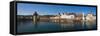 Panoramic View of Old Town Lucerne-George Oze-Framed Stretched Canvas