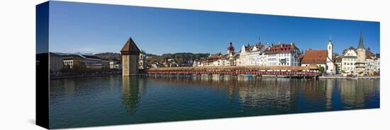 Panoramic View of Old Town Lucerne-George Oze-Stretched Canvas