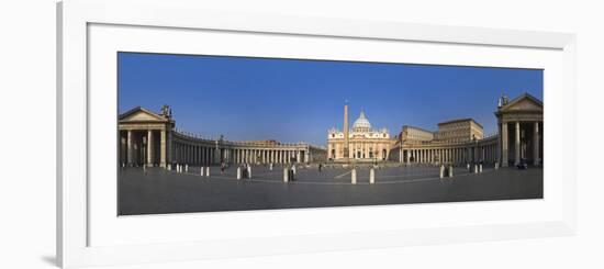 Panoramic View of Piazza San Pietro and St Peter's Basilica, the Vatican, Rome, Italy-Michele Falzone-Framed Photographic Print