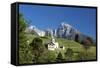 Panoramic View of Pizzo Di Prata and Daloo Surrounded by Green Meadows, Chiavenna Valley-Roberto Moiola-Framed Stretched Canvas