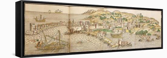 Panoramic View of Rhodes, 1486-Erhard Reuwich-Framed Stretched Canvas