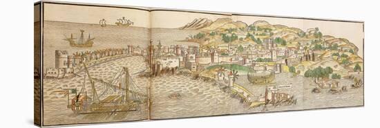 Panoramic View of Rhodes, 1486-Erhard Reuwich-Stretched Canvas