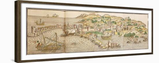 Panoramic View of Rhodes, 1486-Erhard Reuwich-Framed Premium Giclee Print