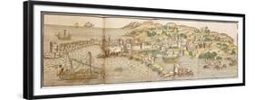 Panoramic View of Rhodes, 1486-Erhard Reuwich-Framed Premium Giclee Print