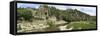 Panoramic View of River and Rocky Outcrops, Vogue, France-Mark Taylor-Framed Stretched Canvas