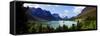 Panoramic View of Saint Mary Lake, West Glacier 'Going to Sun Road', Montana, USA-null-Framed Stretched Canvas