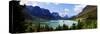 Panoramic View of Saint Mary Lake, West Glacier 'Going to Sun Road', Montana, USA-null-Stretched Canvas