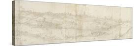 Panoramic View of Segovia from the East (Pen and Brown Ink with Touches of Blue Wash over Black Cha-Anthonis van den Wyngaerde-Stretched Canvas