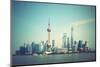 Panoramic View of Shanghai Skyline, China. Retro Style Image-Zoom-zoom-Mounted Photographic Print