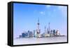 Panoramic View of Shanghai Skyline, China-Zoom-zoom-Framed Stretched Canvas