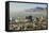 Panoramic view of skyline and downtown El Paso Texas looking toward Juarez, Mexico-null-Framed Stretched Canvas