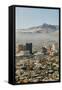 Panoramic view of skyline and downtown El Paso Texas looking toward Juarez, Mexico-null-Framed Stretched Canvas