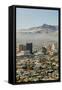 Panoramic view of skyline and downtown El Paso Texas looking toward Juarez, Mexico-null-Framed Stretched Canvas