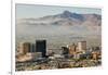 Panoramic view of skyline and downtown El Paso Texas looking toward Juarez, Mexico-null-Framed Photographic Print