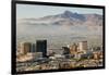 Panoramic view of skyline and downtown El Paso Texas looking toward Juarez, Mexico-null-Framed Photographic Print