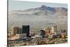 Panoramic view of skyline and downtown El Paso Texas looking toward Juarez, Mexico-null-Stretched Canvas