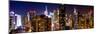 Panoramic View of Skyscrapers of Times Square and 42nd Street at Night-Philippe Hugonnard-Mounted Photographic Print