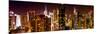 Panoramic View of Skyscrapers of Times Square and 42nd Street at Night-Philippe Hugonnard-Mounted Photographic Print