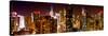 Panoramic View of Skyscrapers of Times Square and 42nd Street at Night-Philippe Hugonnard-Stretched Canvas