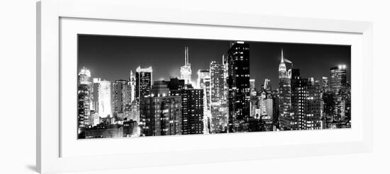 Panoramic View of Skyscrapers of Times Square and 42nd Street at Night-Philippe Hugonnard-Framed Photographic Print