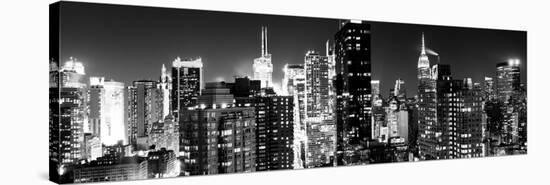 Panoramic View of Skyscrapers of Times Square and 42nd Street at Night-Philippe Hugonnard-Stretched Canvas