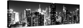 Panoramic View of Skyscrapers of Times Square and 42nd Street at Night-Philippe Hugonnard-Stretched Canvas