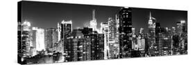 Panoramic View of Skyscrapers of Times Square and 42nd Street at Night-Philippe Hugonnard-Stretched Canvas