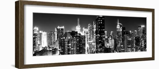 Panoramic View of Skyscrapers of Times Square and 42nd Street at Night-Philippe Hugonnard-Framed Photographic Print