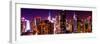 Panoramic View of Skyscrapers of Times Square and 42nd Street at Pink Night-Philippe Hugonnard-Framed Photographic Print