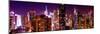 Panoramic View of Skyscrapers of Times Square and 42nd Street at Pink Night-Philippe Hugonnard-Mounted Photographic Print