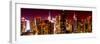 Panoramic View of Skyscrapers of Times Square and 42nd Street at Red Night-Philippe Hugonnard-Framed Photographic Print