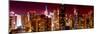 Panoramic View of Skyscrapers of Times Square and 42nd Street at Red Night-Philippe Hugonnard-Mounted Photographic Print