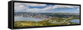 Panoramic View of St. Johns Harbour and Downtown Area, St. John'S, Newfoundland-Michael Nolan-Framed Stretched Canvas