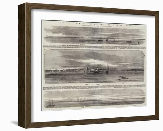 Panoramic View of Sulina, and the Adjacent Coast, HMS Retribution-null-Framed Giclee Print