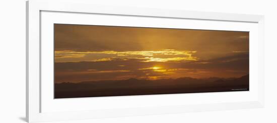 Panoramic View of Sunset Over Mountains in the Namib Rand Private Reserve, Namib Desert, Namibia-Lee Frost-Framed Photographic Print
