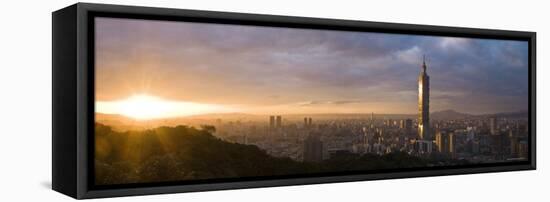 Panoramic View of Taipei 101, Taipei, Taiwan-Michele Falzone-Framed Stretched Canvas